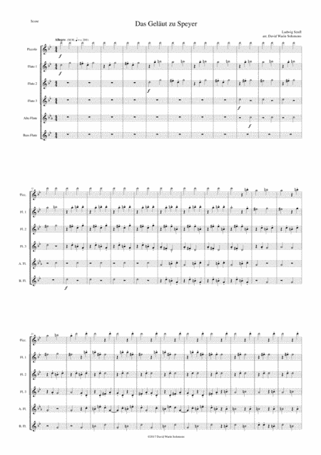 Das Geläut zu Speyer (the ringing of the bells at Speyer Cathedral) for flute sextet (arr. David Warin Solomons)