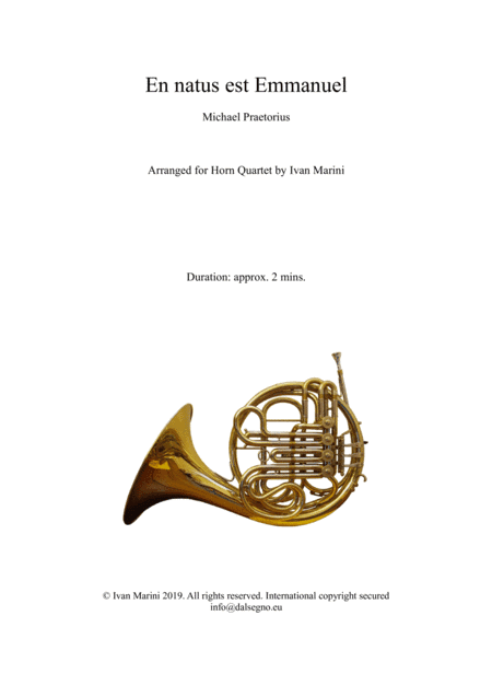 En Natus Est Emmanuel - Michael Praetorius - for Horn Quartet (arr. Ivan Marini)