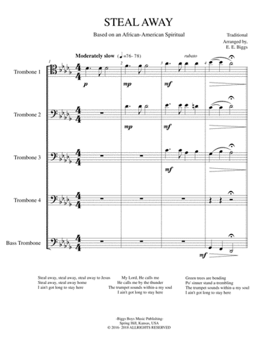 Steal Away (arr. E. E. Biggs)