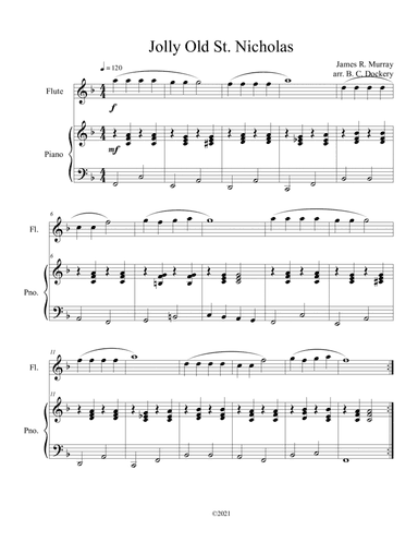 Jolly Old St. Nicholas (Flute Solo with Piano Accompaniment) (arr. B. C. Dockery)
