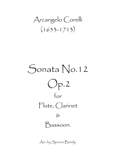 Sonata No.12 Op.2 (arr. Spence Bundy)