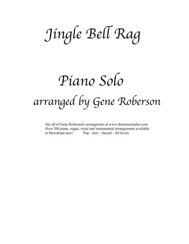 Jingle Bell Rag Piano Solo (arr. Gene Roberson)
