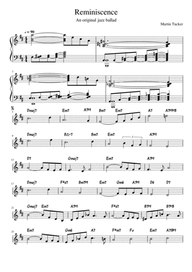 Reminiscence: an original jazz ballad