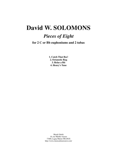 David Warin Solomons:  Pieces of Eight for two euphoniums and two tubas