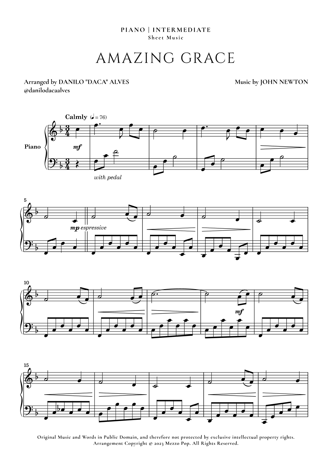 Amazing Grace (arr. Danilo "Daca" Alves)
