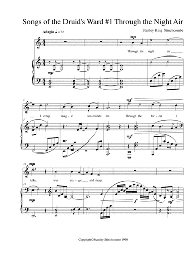 Songs of the Druid's Ward, No 1, Through the Night Air, Op 5, No 1.