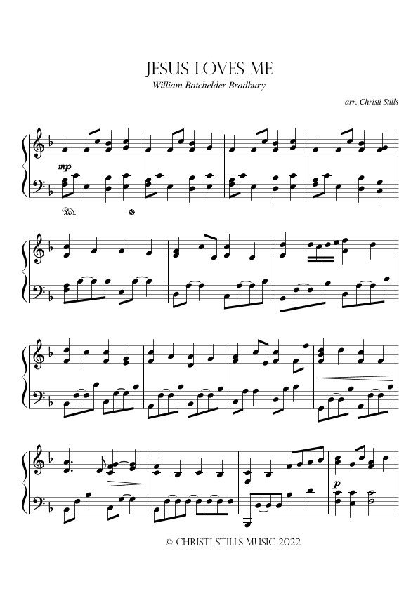 Jesus Loves Me (Piano Solo) (arr. Christi Stills)