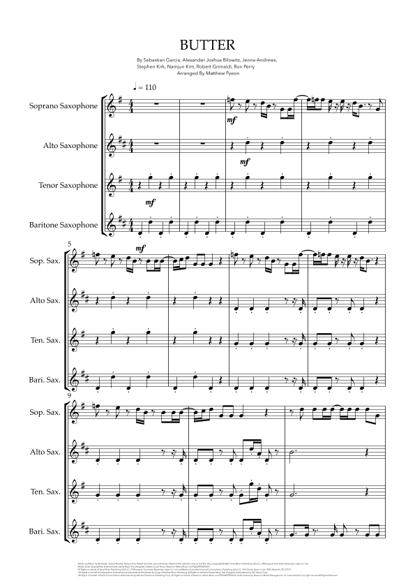 Butter (arr. Matthew pyeon)