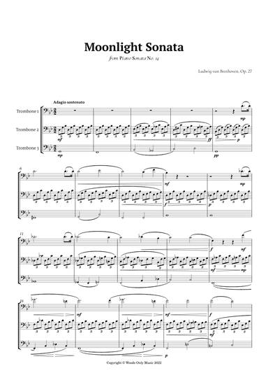 Moonlight Sonata by Beethoven for Trombone Trio (arr. Ander)