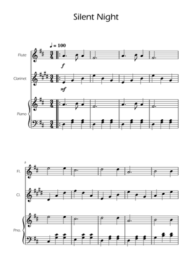 Silent Night - Flute and Clarinet Duet w/ Piano (arr. Ygor Nunes)
