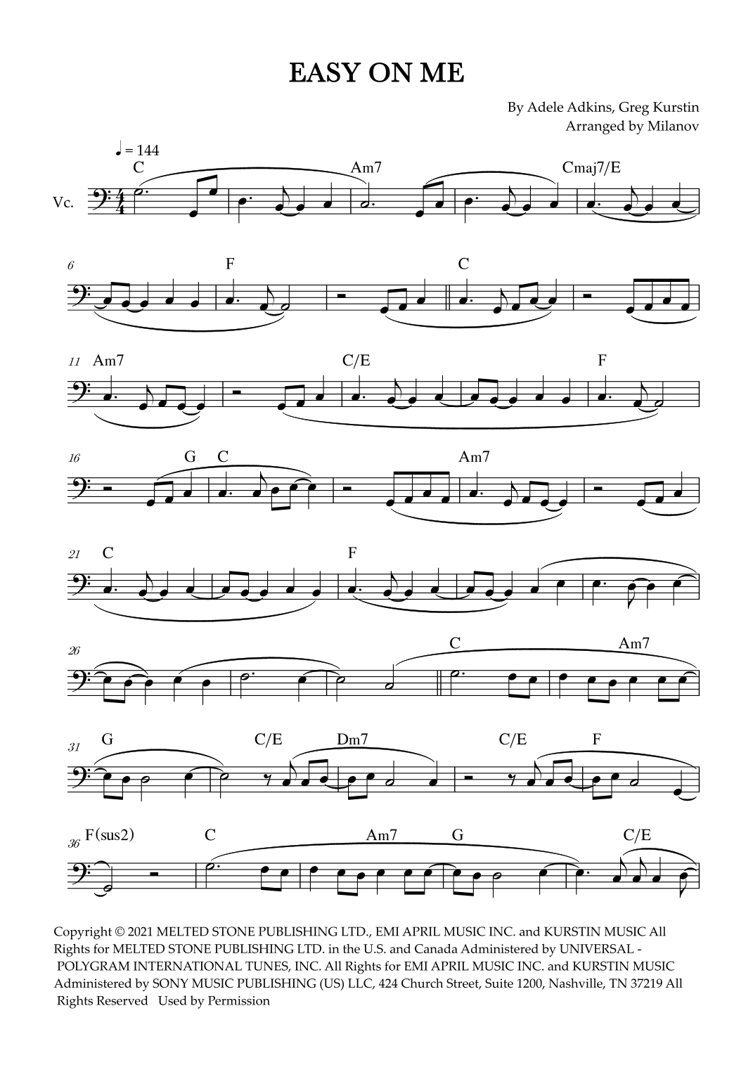 Easy On Me (arr. Milanov)