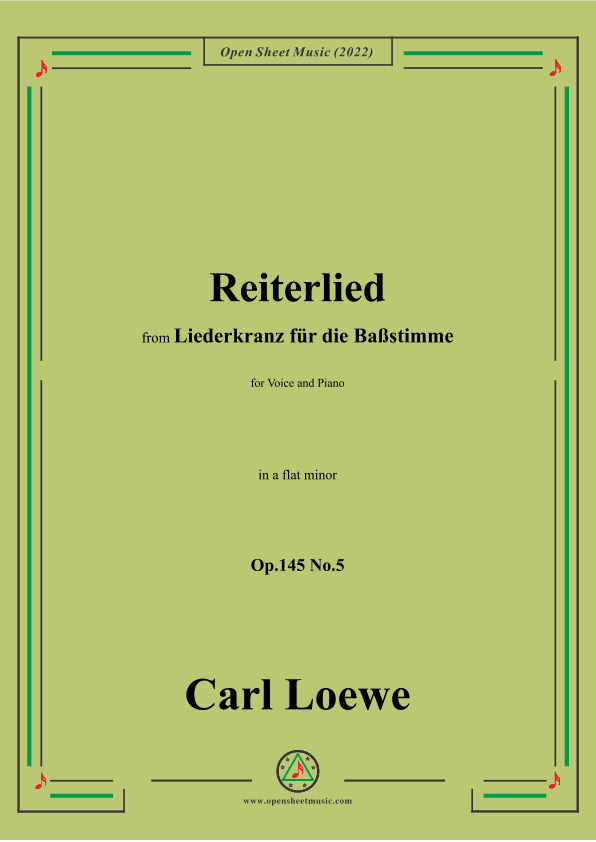 Loewe-Reiterlied,Op.145 No.5,in a flat minor (arr. OSM Press)