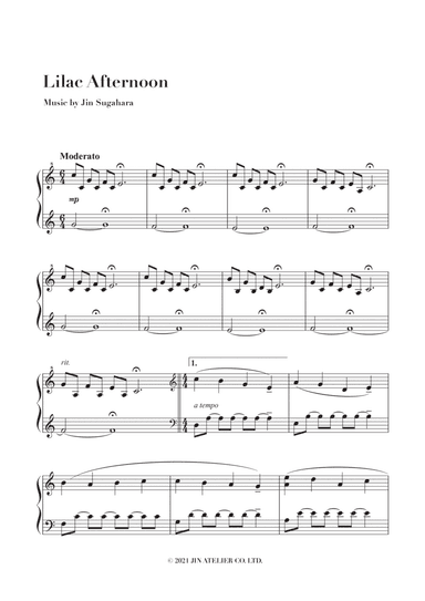 Lilac Afternoon - Peaceful Piano Solo Sheet Music