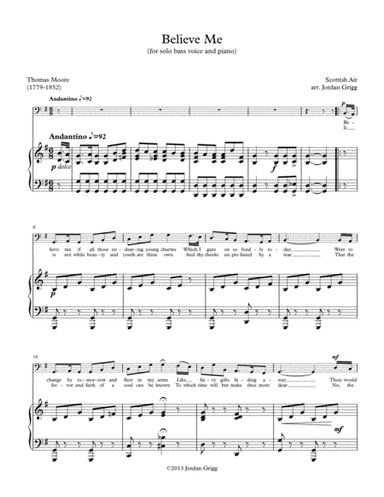 Believe Me (for solo bass voice and piano) (arr. Jordan Grigg)