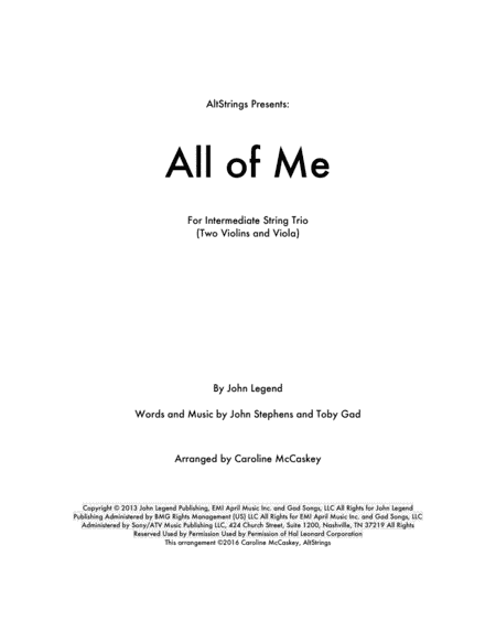All Of Me (arr. Caroline McCaskey)