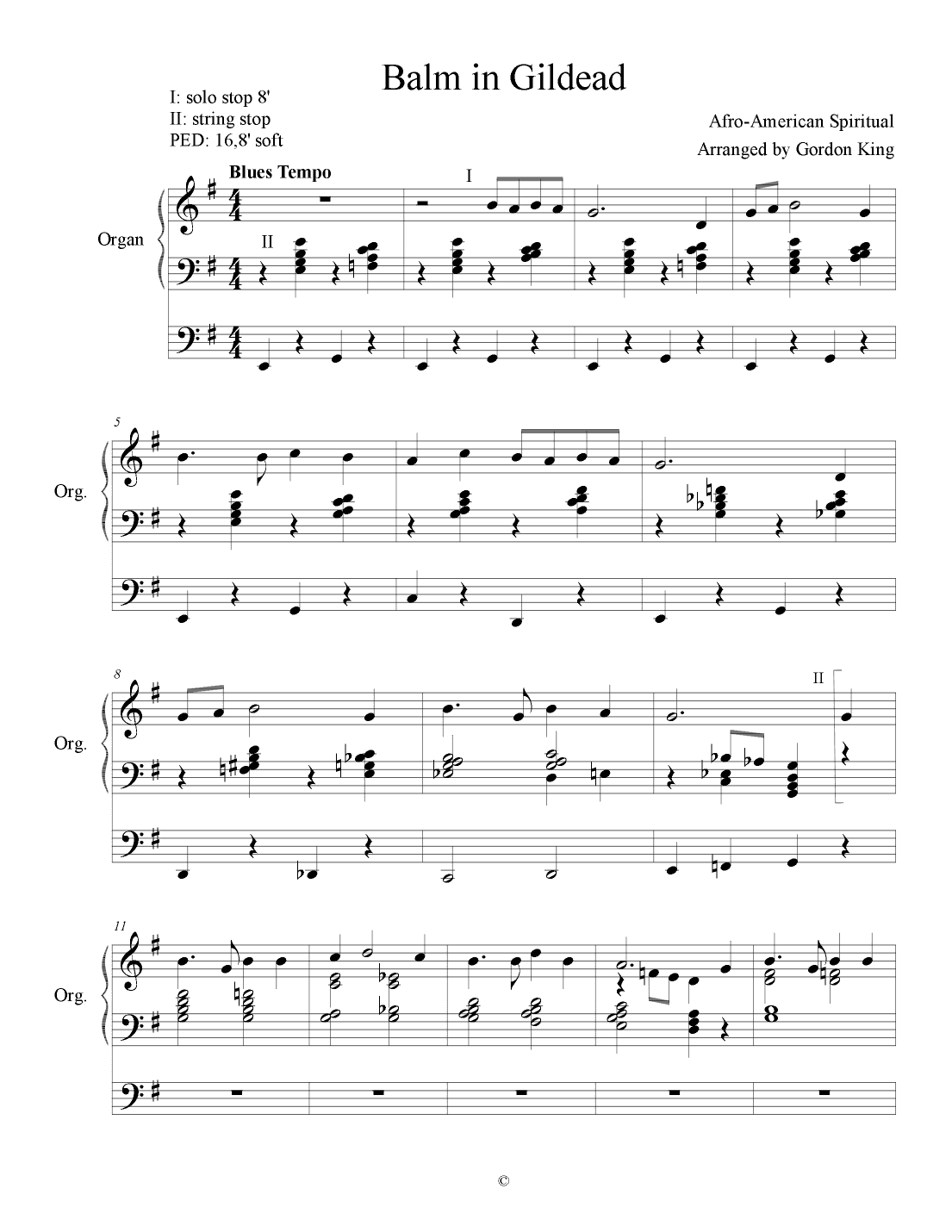 Balm in Gilead (arr. Gordon King)
