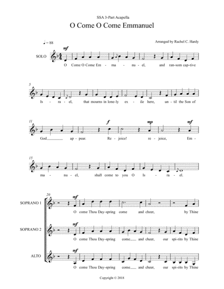 O Come O Come Emmanuel (arr. Rachel C. Hardy)