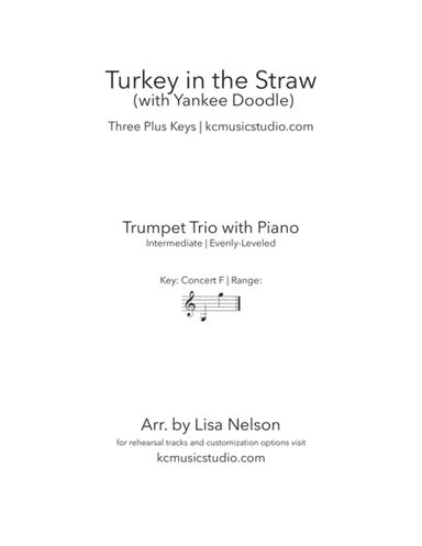 Turkey in the Straw - Trumpet Trio with Piano Accompaniment (arr. Lisa Nelson)