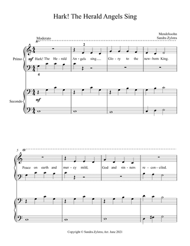 Hark! The Herald Angels Sing  (beginning solo with optional elementary duet) (arr. Sandra Zylstra)