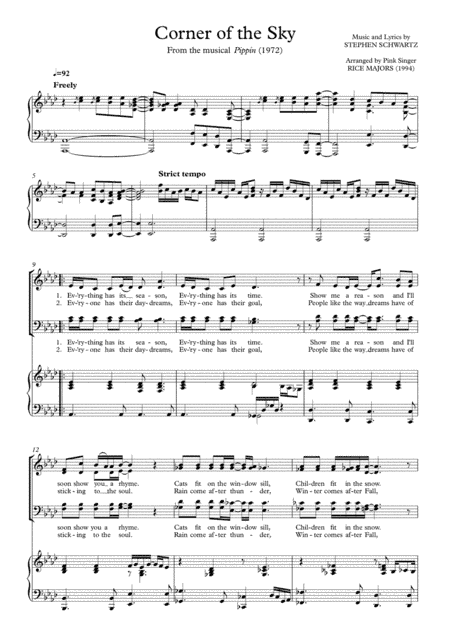 Corner Of The Sky (arr. Michael Derrick)