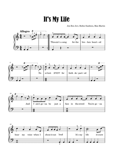 It's My Life (arr. Piano Cosmos)