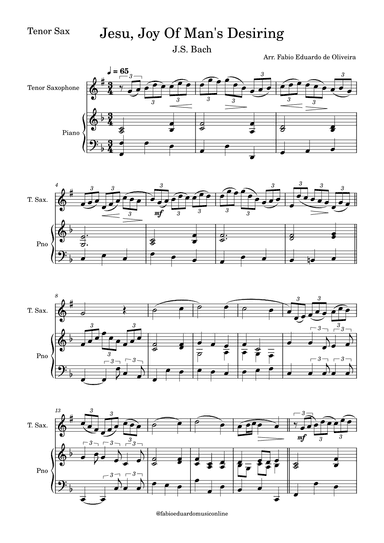 Jesu, Joy Of Men's Desiring (Bach) (arr. Fabio Eduardo de Oliveira)