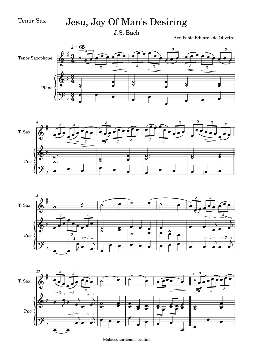 Jesu, Joy Of Men's Desiring (Bach) (arr. Fabio Eduardo de Oliveira)