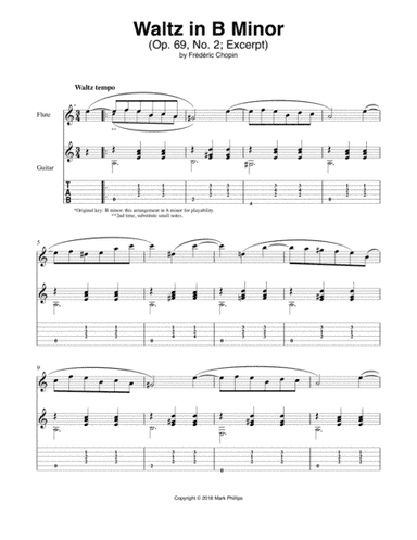 Waltz in B Minor (Op. 69, No. 2) (arr. Mark Phillips)