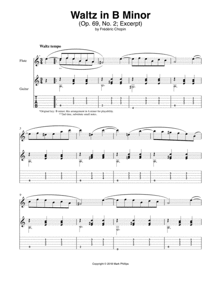 Waltz in B Minor (Op. 69, No. 2) (arr. Mark Phillips)