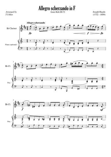 Haydn Allegro scherzando (arr. T S Han)