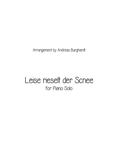 Leise rieselt der Schnee (Christmas Piano Solo) (arr. Andreas Burghardt)