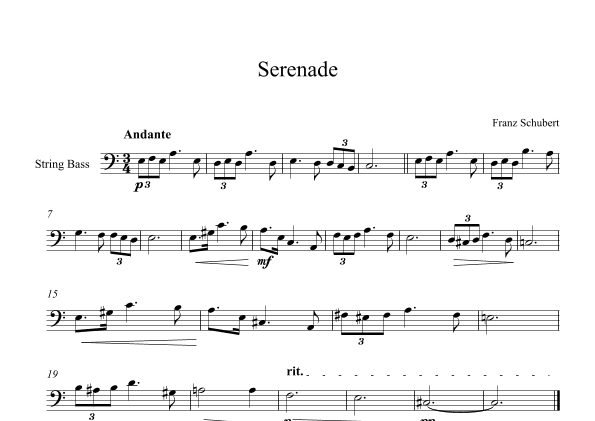 Serenade - Franz Schubert (String Bass) (arr. Digital Book Music)