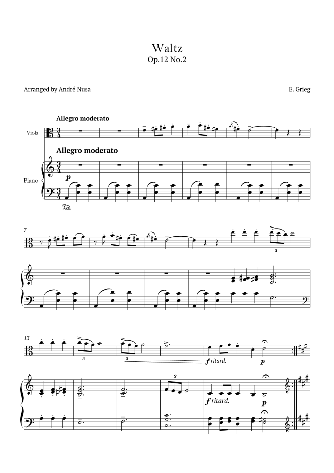 Lyric Pieces Op.12 No.3 (arr. André Nusa)