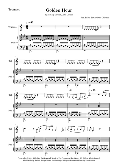 Golden Hour (arr. Fabio Eduardo de Oliveira)