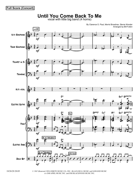 Until You Come Back To Me (that's What I'm Gonna Do) (arr. Bill Fulton)