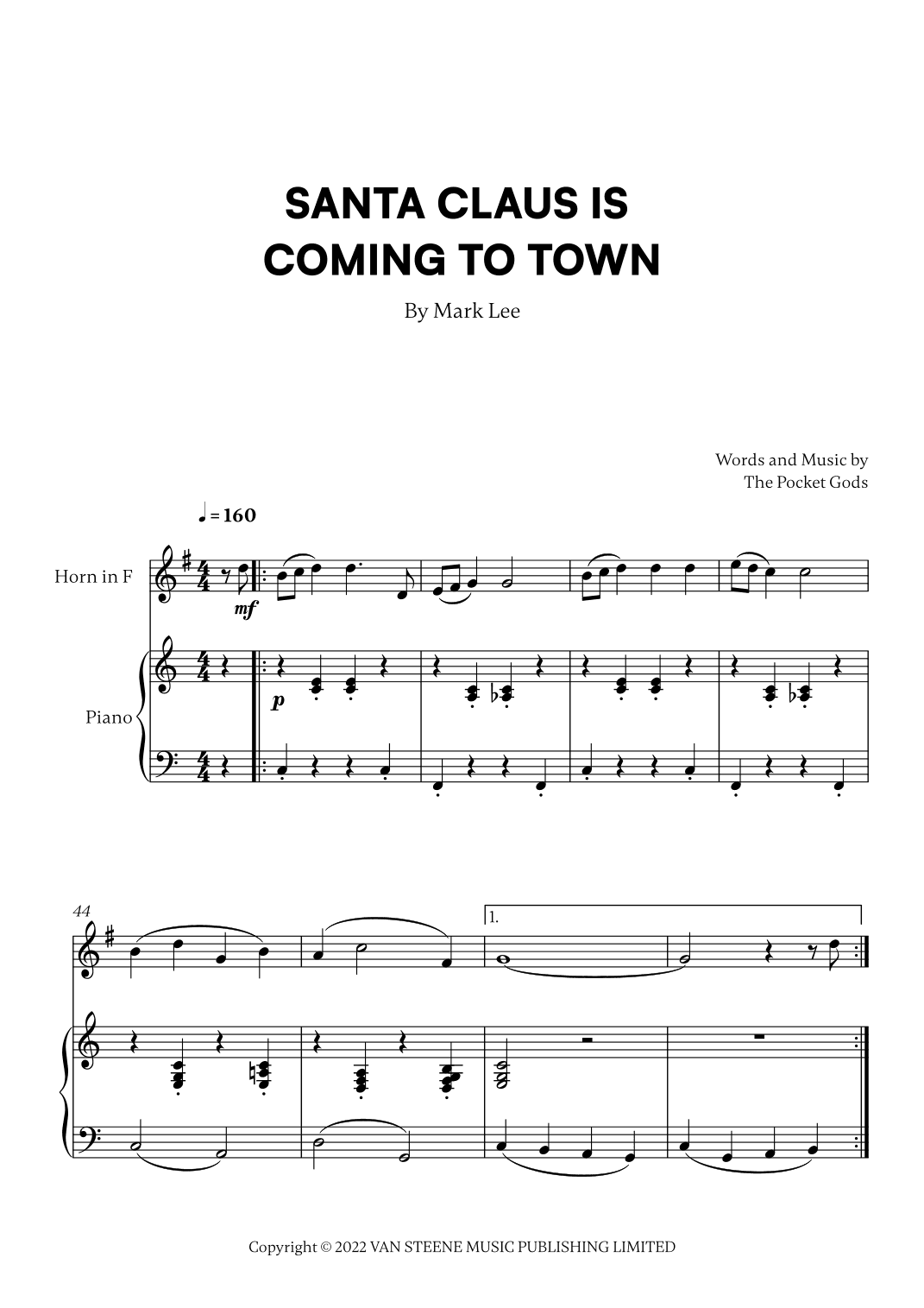 Santa Claus Is Coming To Town (arr. Cadenza Editions)