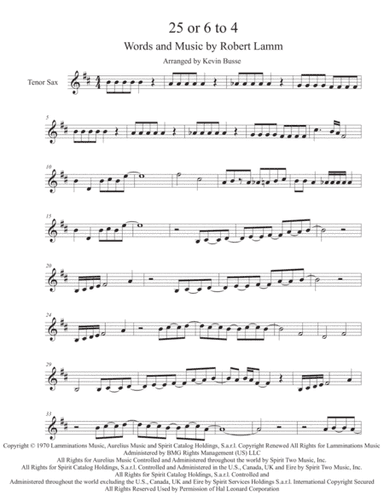 25 Or 6 To 4 (arr. Kevin Busse)