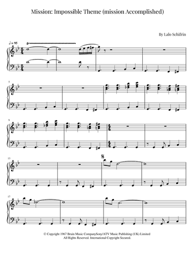 Mission: Impossible Theme (mission Accomplished) (arr. Roger da Luz)