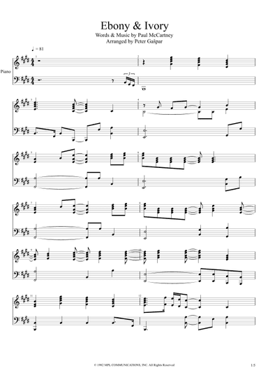 Ebony And Ivory (arr. Peter Gašpar)