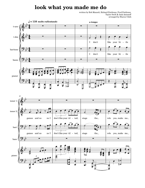 Look What You Made Me Do (arr. Sharon Udoh)