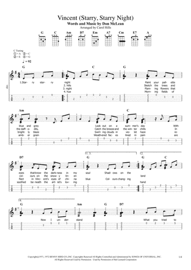 Vincent (Starry Starry Night) (arr. Carol Hills)