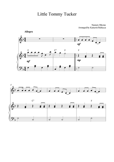 Little Tommy Tucker (arr. Kaiserin Rebecca)