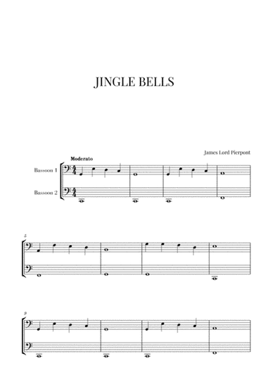 Jingle Bells for 2 Bassoons (arr. Cadenza Editions)