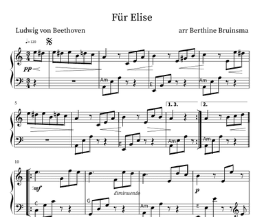 Fur Elise (arr. Berthine Louise Bruinsma)