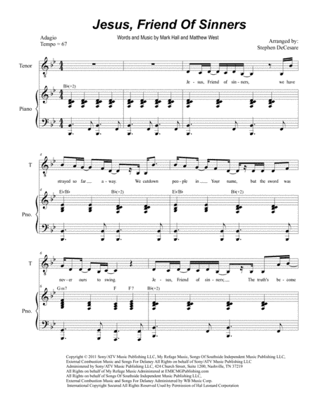 Jesus, Friend Of Sinners (arr. Stephen DeCesare)