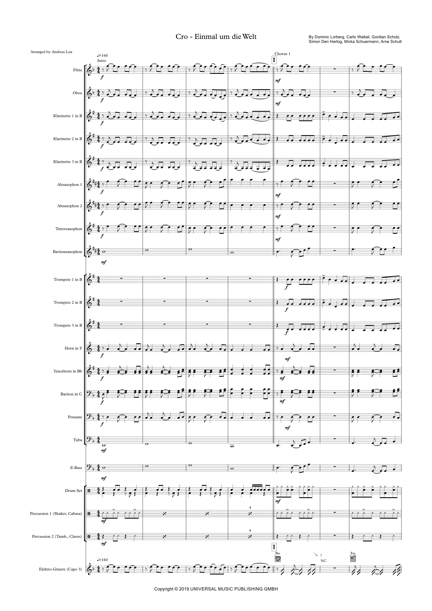 Einmal Um Die Welt (arr. Andreas Lux)