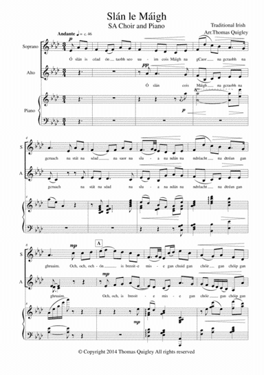 Slán le Máigh (arr. Thomas Quigley)