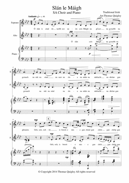 Slán le Máigh (arr. Thomas Quigley)