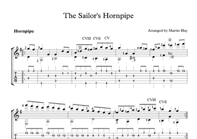 The Sailor's Hornpipe For Guitar TAB (arr. Martin Hay)