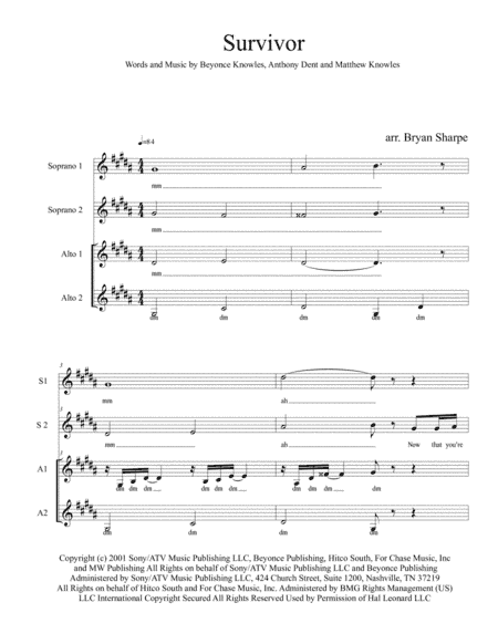 Survivor (arr. Bryan Sharpe)